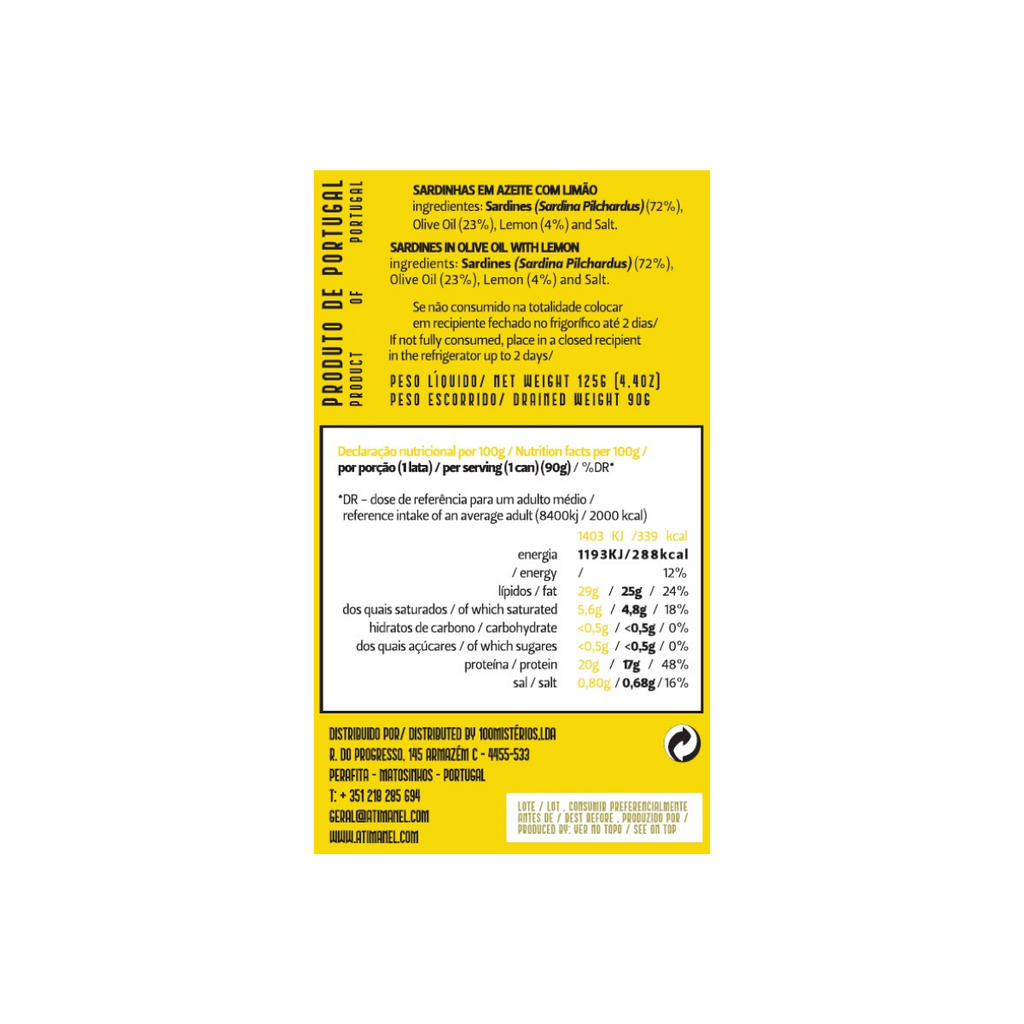 Sardiner i olivolja med citron